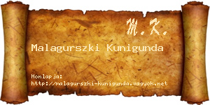 Malagurszki Kunigunda névjegykártya